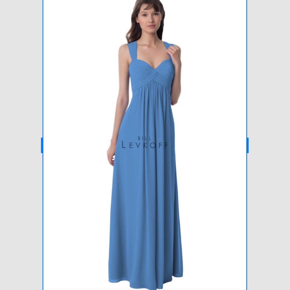 Bill Levkoff Cornflower Bridesmaid Dress 984